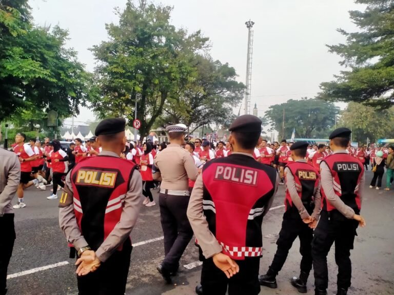 Sinergitas TNI-Polri, Polres Ciamis Terjunkan Personel Pengamanan Fun Run Kodim 0613/Ciamis