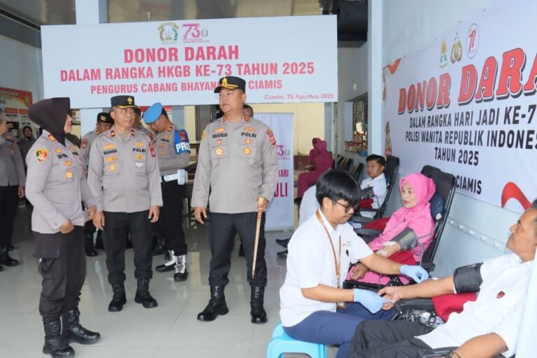 Peringati HUT Polwan Ke-77, Polres Ciamis Gelar Aksi Donor Darah