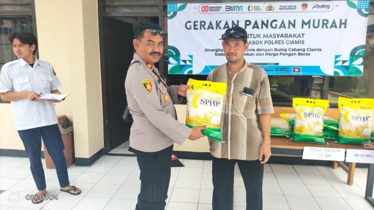 Polsek Lakbok Kawal Penyaluran Beras SPHP, Kapolres Ciamis Pastikan Transparan dan Tepat Sasaran