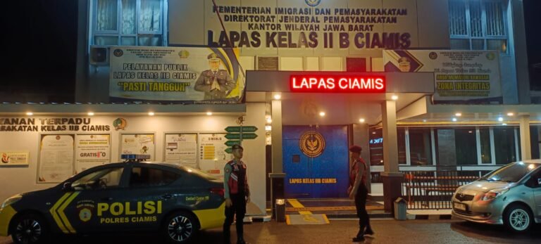 Perkuat Sinergitas Jaga Harkamtibmas, Samapta Polres Ciamis Koorkom ke Petugas Lapas Ciamis