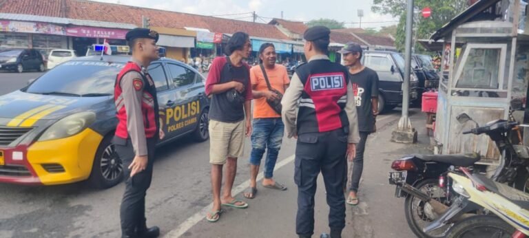 Cipkon Aksi Premanisme di Ruang Publik, Polres Ciamis Patroli ke Kawasan Ruko Pasar Ciamis