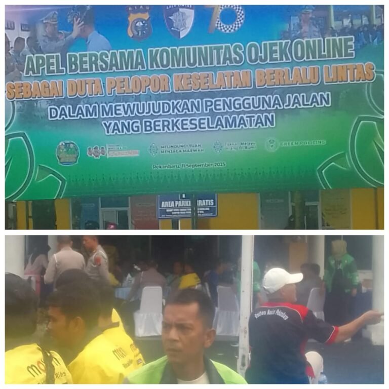 Dirlantas Polda Riau Gandeng Komunitas Ojol: Apel Bersama Wujudkan Keselamatan Berlalu Lintas