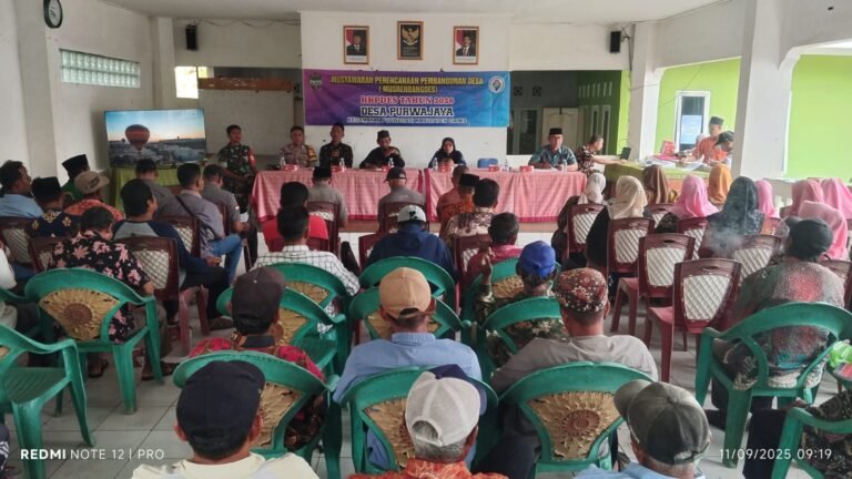 Ikuti Musrenbang Tingkat Desa Purwajaya, Polsek Lakbok Sampaikan Imbauan Kamtibmas
