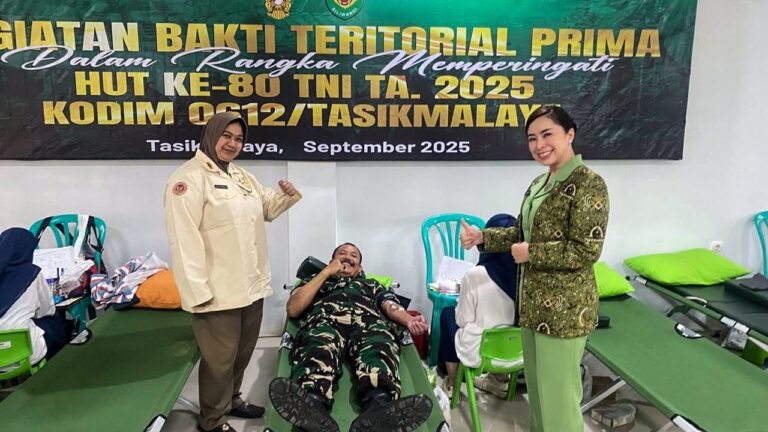 Donor Darah di Kodim 0612/Tasikmalaya: Bakti Teritorial TNI untuk Kemanusiaan di HUT ke-80