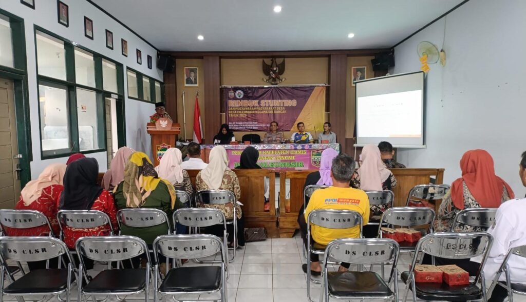 Polsek Rancah Polres Ciamis Ikut Rembuk Penanganan Stunting di Desa Cileungsir