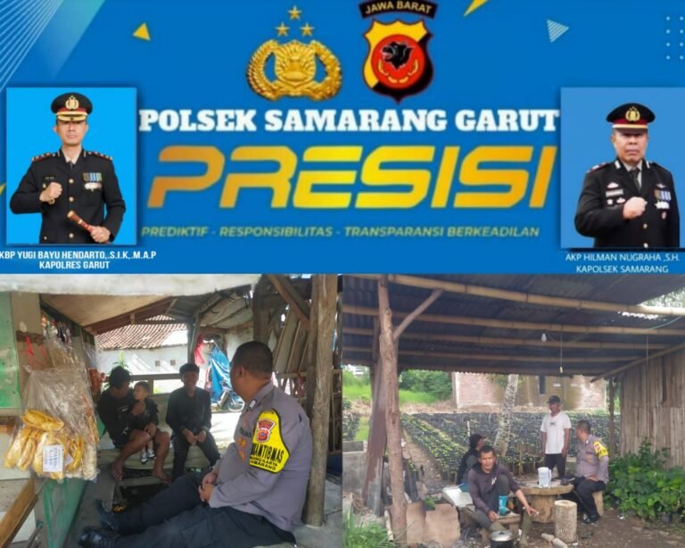 Polsek Samarang Dan Bhabinkamtibmas Desa Tanjungkarya Giat Sambang Warga dalam Rangka Optimalisasi Harkamtibmas