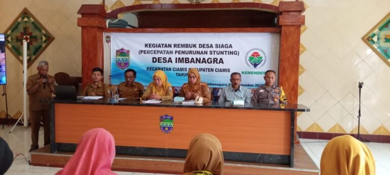Polsek Ciamis Dukung Program Pencegahan Stunting Melalui Monitoring Rembug Desa Imbanagara