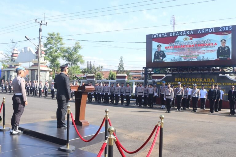 Upacara Peringatan Hari Kesaktian Pancasila dan Kenaikan Pangkat Polri di Polres Ciamis Berjalan Lancar