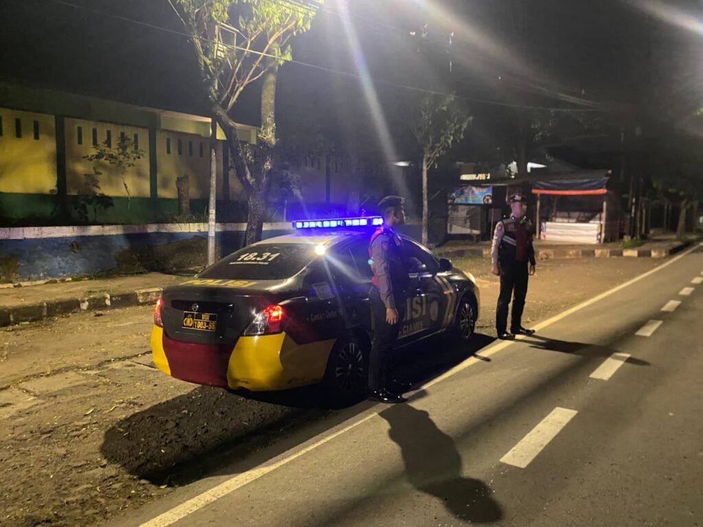Antisipasi Balap Liar dan Tindak Kriminalitas, Samapta Polres Ciamis Turun Ke Jalan di Malam Hari