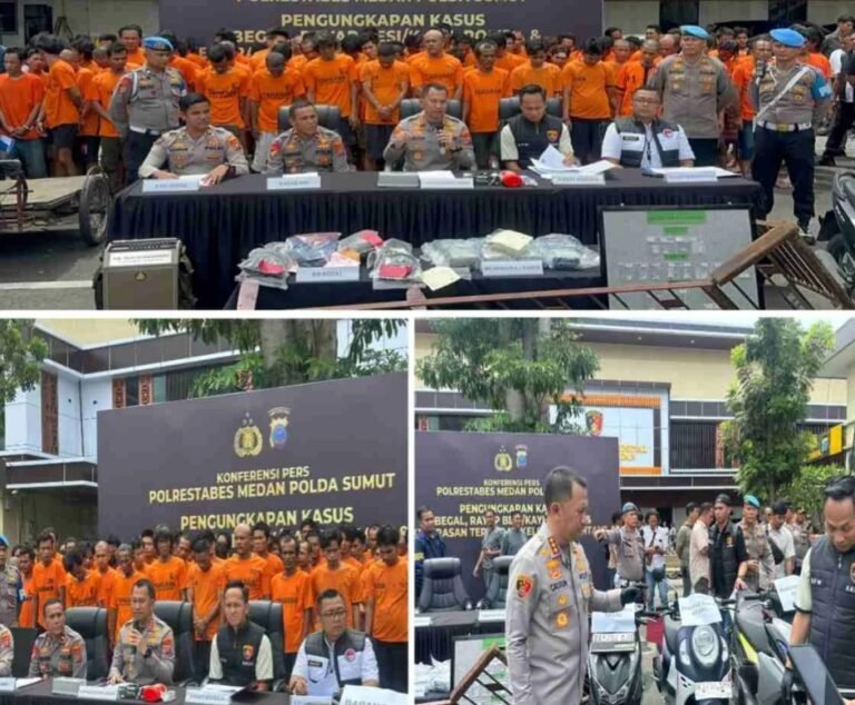 Polrestabes Medan Ungkap 61 Kasus, 87 Orang Tersangka