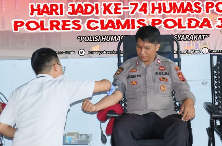 Polres Ciamis Gelar Donor Darah dalam Rangka Hari Jadi ke-74 Humas Polri, Wujud Nyata Kepedulian Sosial Anggota Polri terhadap Masyarakat