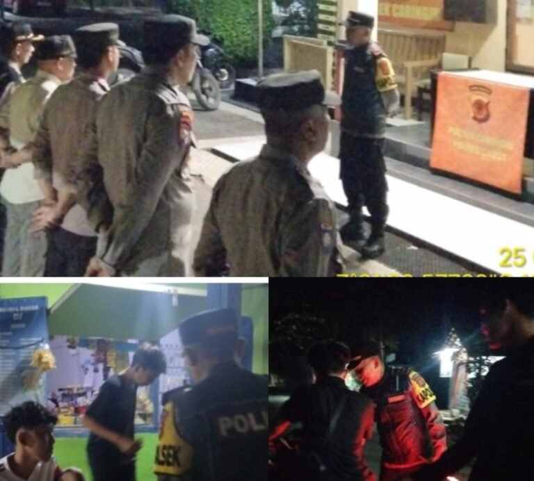 Patroli KRYD Garut Lautan Biru dan Park Walk dan Talk, Polsek Caringin Jaga Kondusifitas Malam Minggu