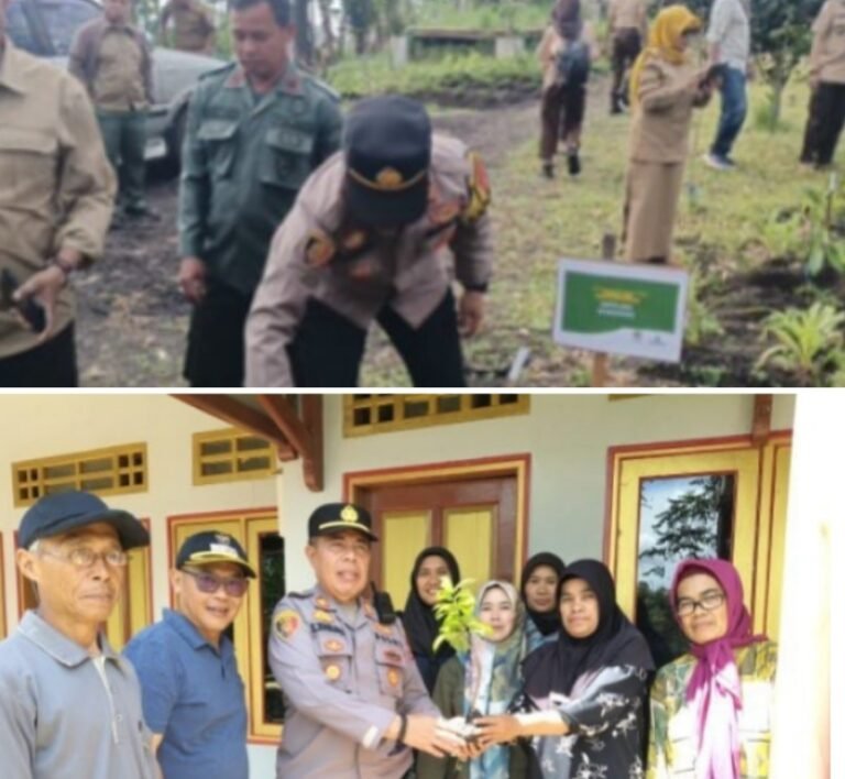 Kapolsek Samarang Bersama Forkopimcam dan Perhutani Tanam Pohon di Lokasi Bekas Longsor