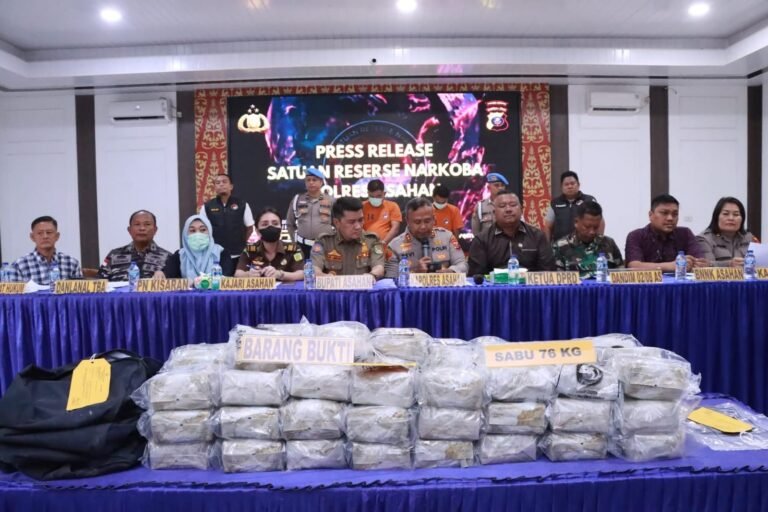 Bravo lagi lagi Polres Asahan Gagalkan Peredaran Narkoba Jenis Sabu Sebanyak 76 Kilogram Selamatkan 76 Ribu Jiwa