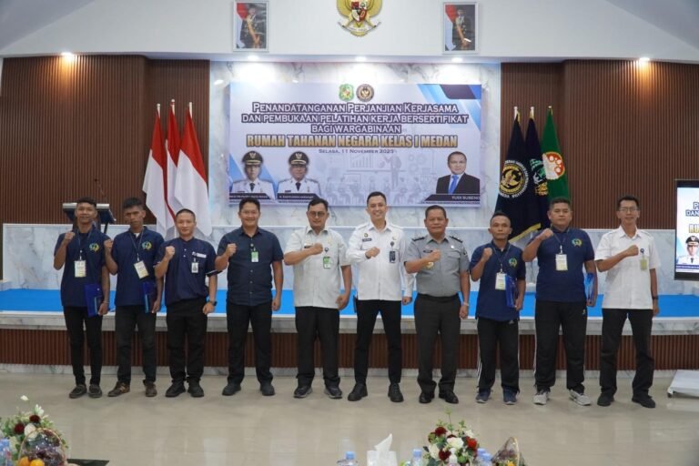 Rutan Kelas I Medan Jalin Kerja Sama dengan Disnaker Kota Medan dan Empat Lembaga Bantuan Hukum