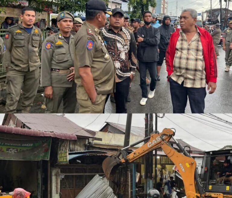 Pemerintah Batang Kuis Berkolaborasi bersama Satpol PP Kabupaten Deli Serdang Tertibkan Bangunan Liar