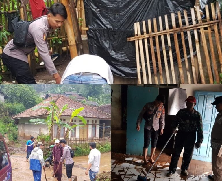 Polsek Samarang Bersama Warga Bersihkan Rumah Terdampak Banjir Di Desa Parakan