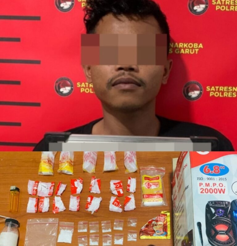 Satresnarkoba Polres Garut Ringkus Pengedar Sabu Jaringan Cilawu, Amankan Barang Bukti 6,37 Gram Sabu Siap Edar
