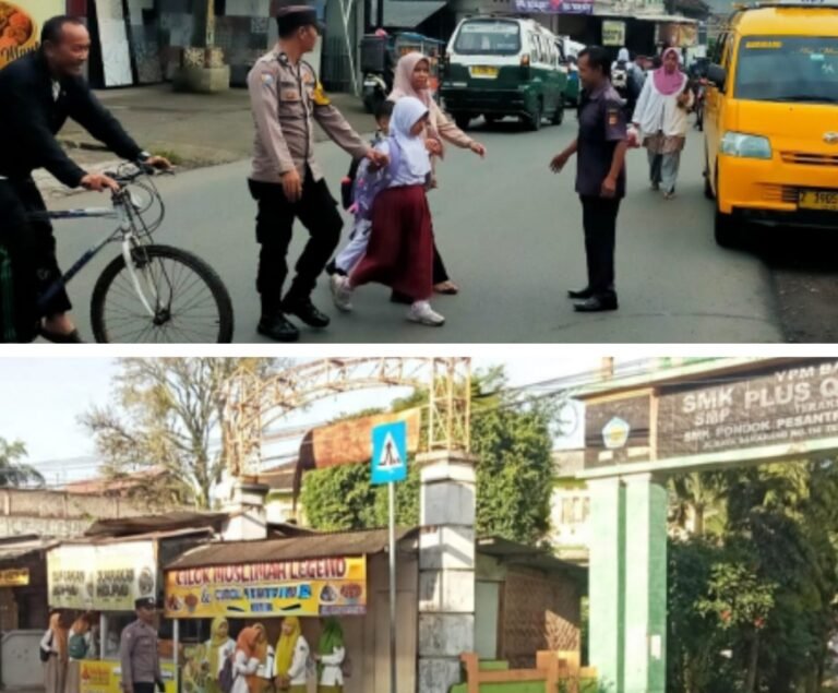 Polsek Samarang, Turun Ke Jalan Lakukan Pengaturan Lalu Lintas di Jam Rawan Pagi