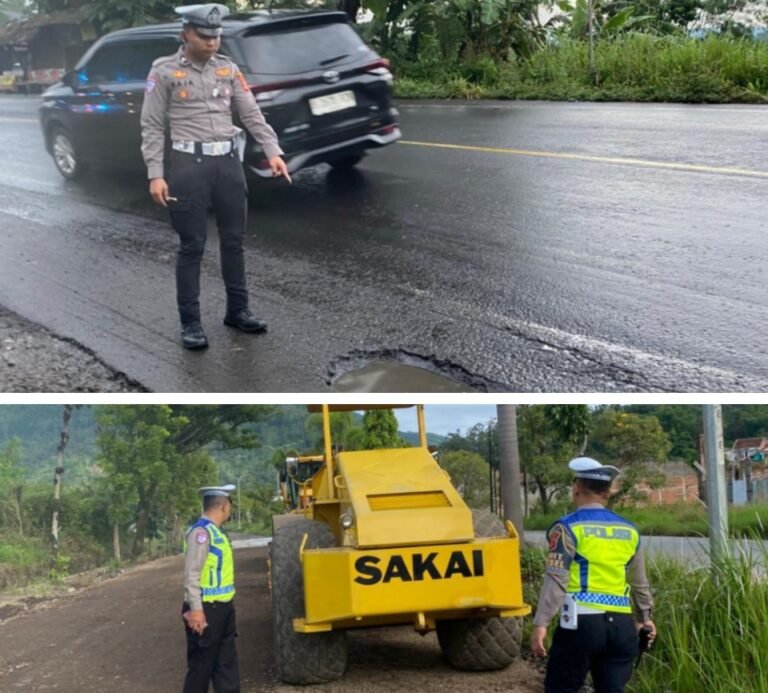 Jelang Operasi Lilin Lodaya 2025, Polres Garut Lakukan Pengecekan Jalan Rusak