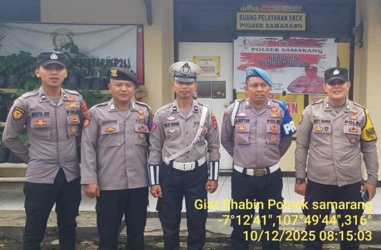 Cegah Gangguan Kamtibmas Polsek Samarang Gelar Apel Gabungan Dan Patroli Cipkon