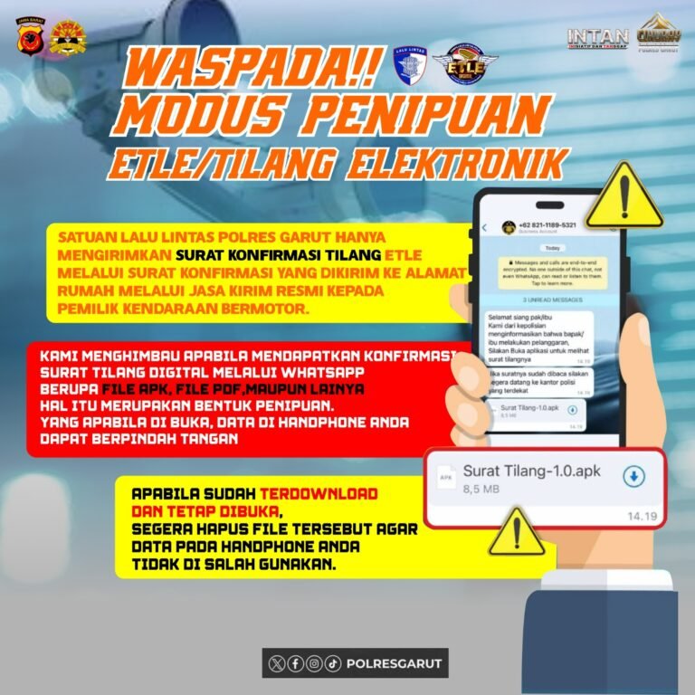 Waspada! Surat Tilang Elektronik Palsu Marak Beredar di Media Sosial, Polres Garut Lakukan Imbauan