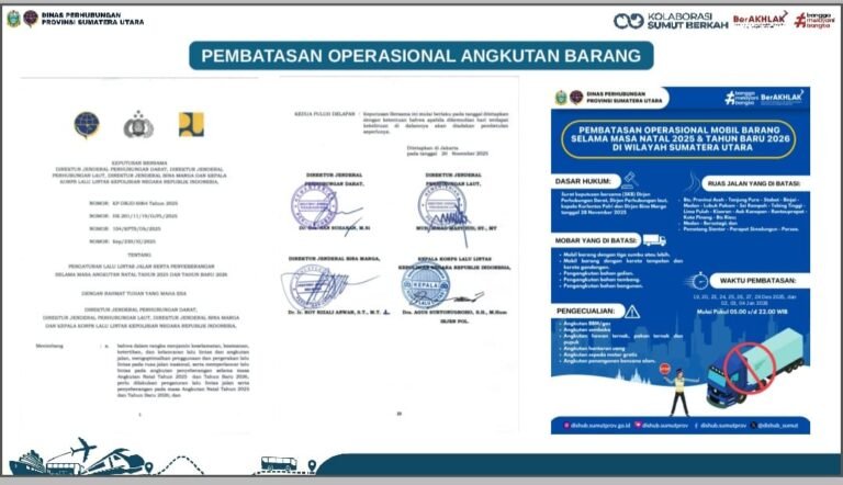 SKB Nataru 2025-2026: Polda Sumut Batasi Operasional Angkutan Barang di Sejumlah Ruas Jalan