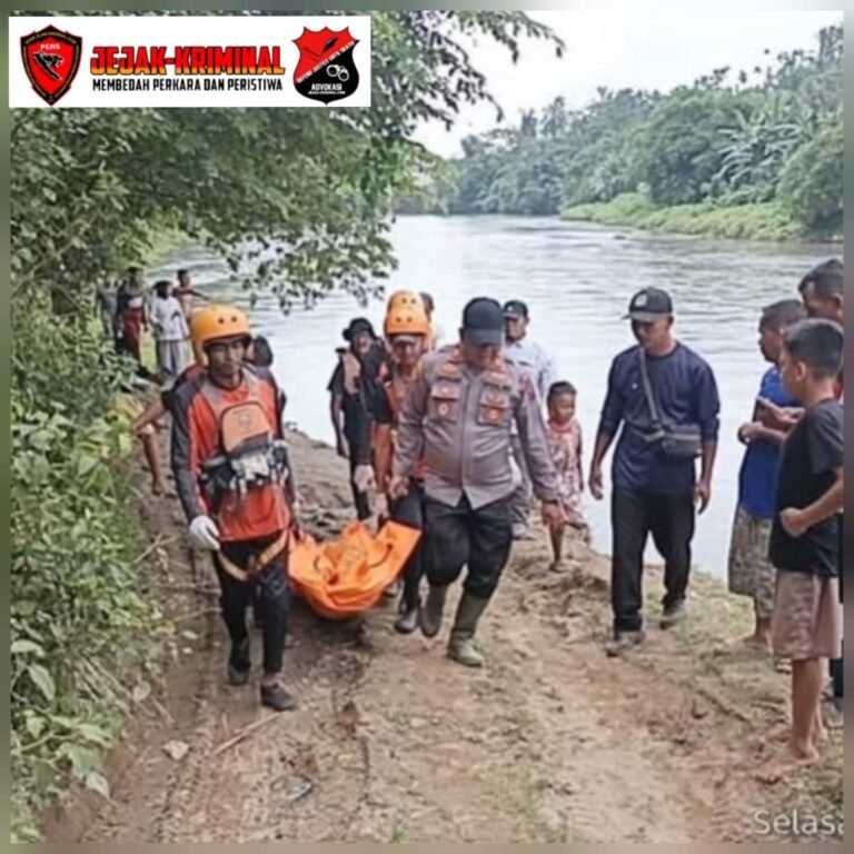 Polsek Sipispis Bersama Relawan Evakuasi Pelajar Yang Hanyut di Sungai Bahbolon