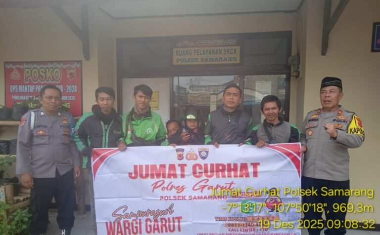 Polsek Samarang Laksanakan Program Jum’at Curhat Bersama Pengemudi Gojek Dan Ojek Pangkalan