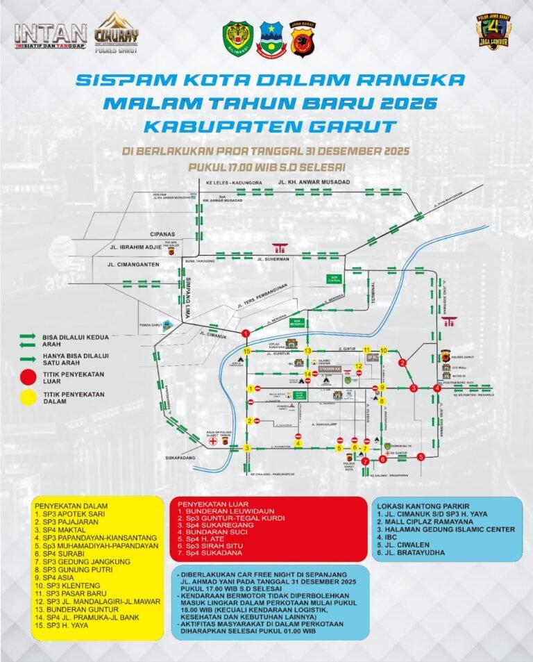 Amankan Perayaan Tahun Baru, Polres Garut Berlakukan Penyekatan dan Car Free Night