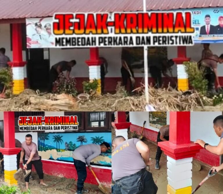 Hadir Untuk Masyarakat: Polda Sumut Bersihkan Sekolah dan Masjid Terdampak Longsor di Garoga