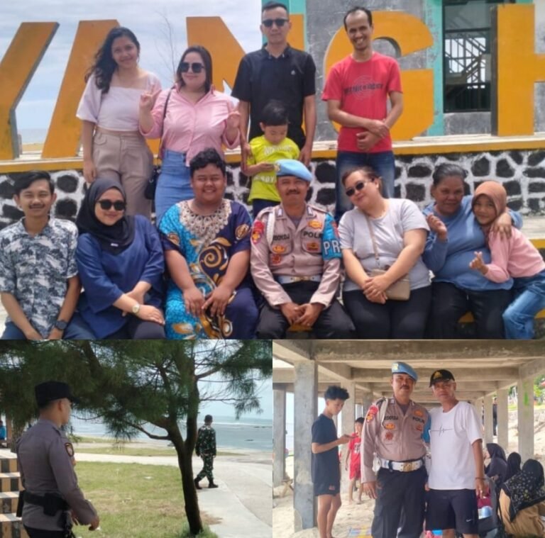 Polsek Pameungpeuk Laksanakan Pengamanan Wisata Pantai Sayang Heulang dalam Operasi Lilin Lodaya 2025