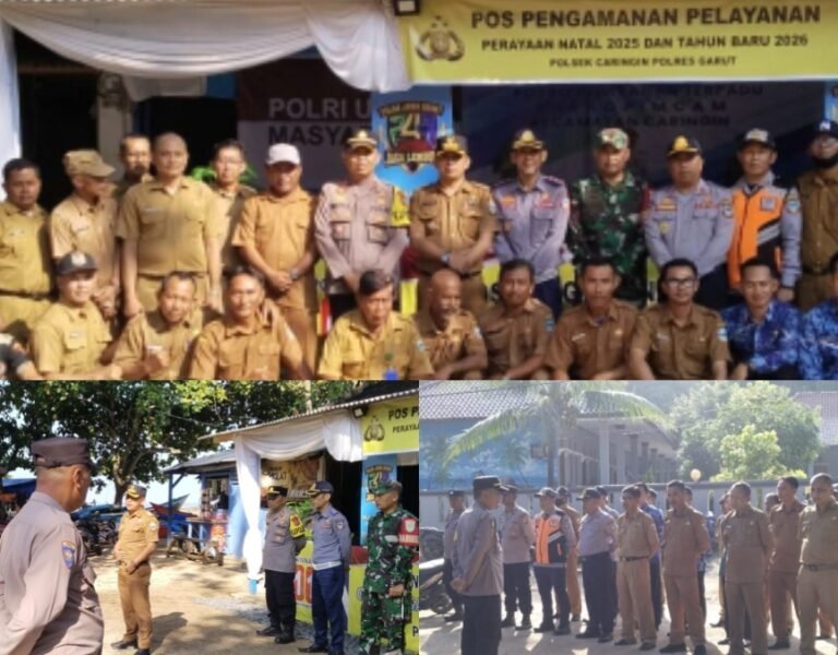 Polsek Caringin Gelar Apel Pagi Gabungan Dalka OPS Lilin Lodaya 2025 di Pospamyan Wisata Caringin