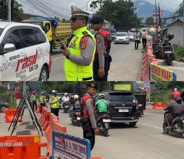 Wisatawan ke Cipanas Meningkat, Polres Garut Lakukan Rekayasa Lalu Lintas One Way