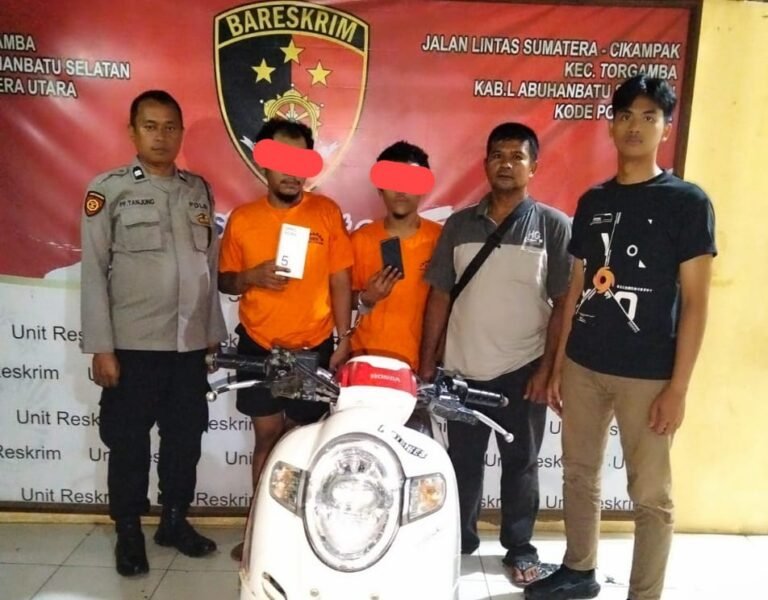 Kurang Dari 24 Jam, Polsek Torgamba Ringkus 2 Orang Jambret Handphon