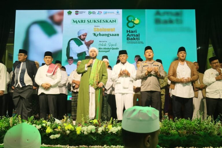 Polres Ciamis Kawal Ketat Sholawat Kebangsaan HAB Kemenag RI ke-80, Ribuan Jamaah Hadir Aman dan Kondusif