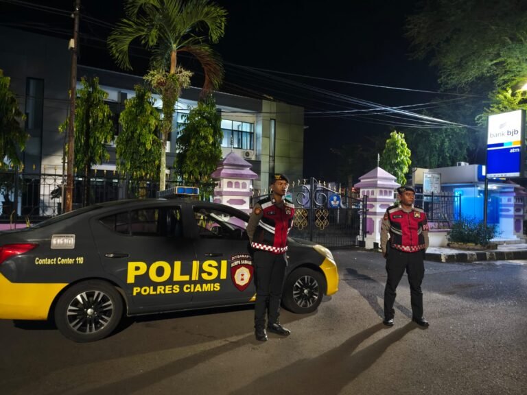 Samapta Polres Ciamis Patroli dan Stasioner di Area Komplek Perkantoran Antisipasi Balapan Liar