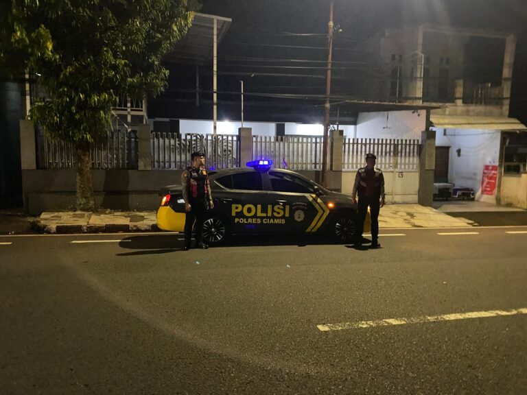 Samapta Polres Ciamis Patroli dan Stasioner di Jl. Jenderal Sudirman Antisipasi Balapan Liar
