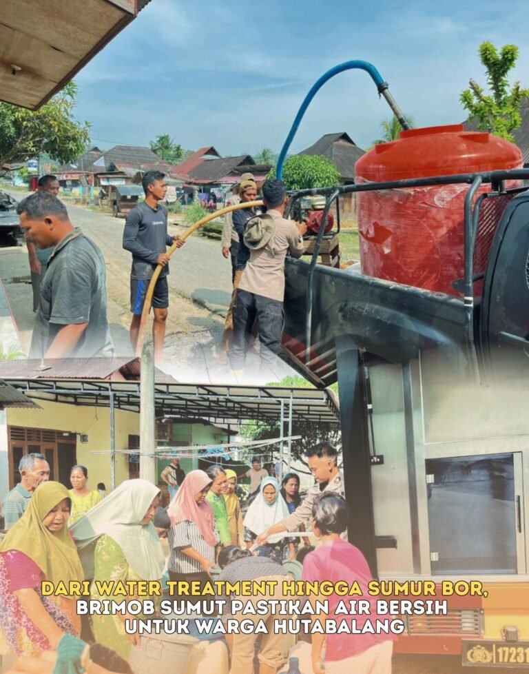 Dari Water Treatment hingga Sumur Bor, Brimob Sumut Pastikan Air Bersih untuk Warga Hutabalang