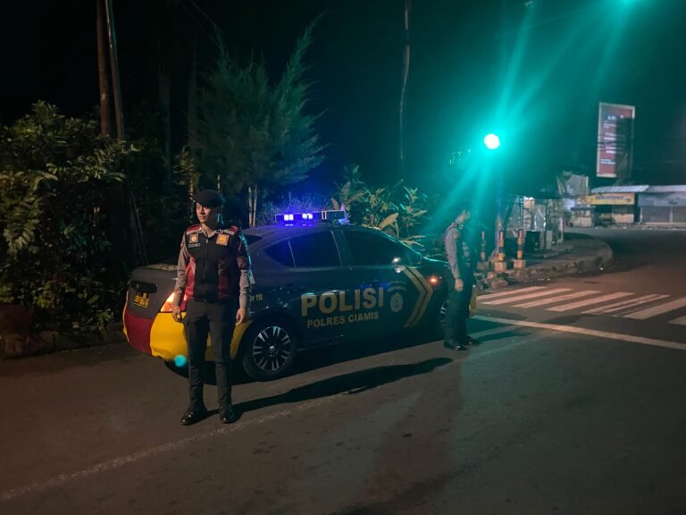 Cegah Balapan Liar, Samapta Polres Ciamis Intens Lakukan Patroli dan Stasioner di Pasar Ciamis