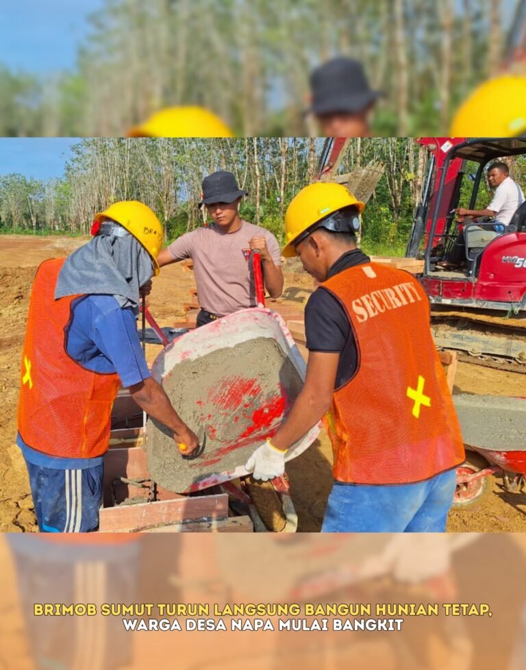 Brimob Sumut Turun Langsung Bangun Hunian Tetap, Warga Desa Napa Mulai Bangkit