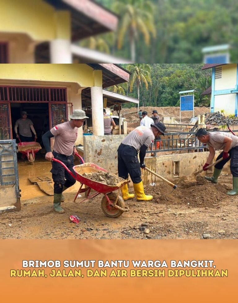 Brimob Sumut Bantu Warga Bangkit, Rumah, Jalan, dan Air Bersih Dipulihkan