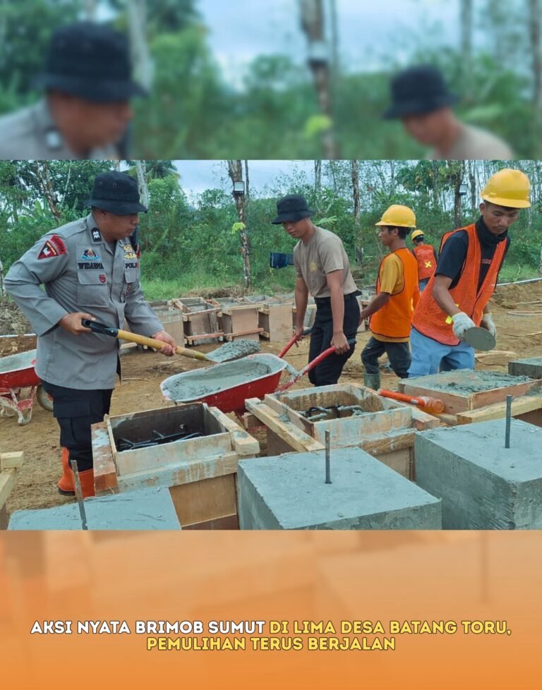 Aksi Nyata Brimob Sumut di Lima Desa Batang Toru, Pemulihan Terus Berjalan
