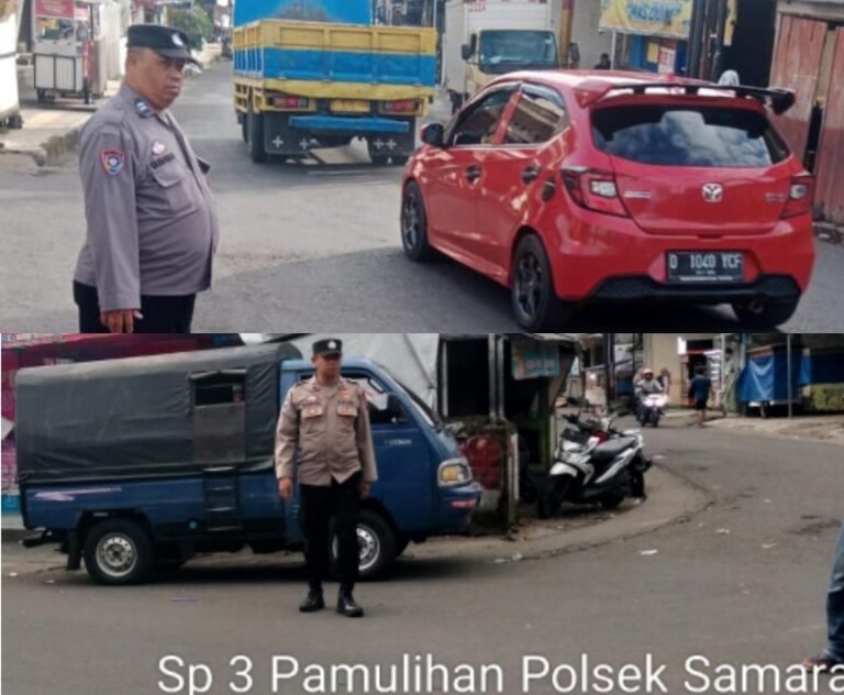 Beri Rasa Aman Polsek Samarang Lakukan Pengaturan Lalu Lintas Pagi Hari