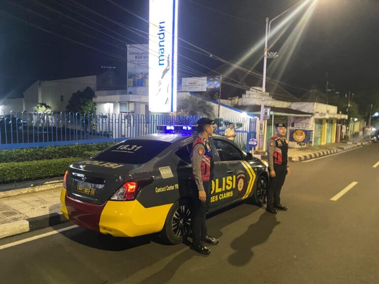 Cegah Balapan Liar, Samapta Polres Ciamis Patroli dan Siaga di Jalanan Pusat Kota Ciamis