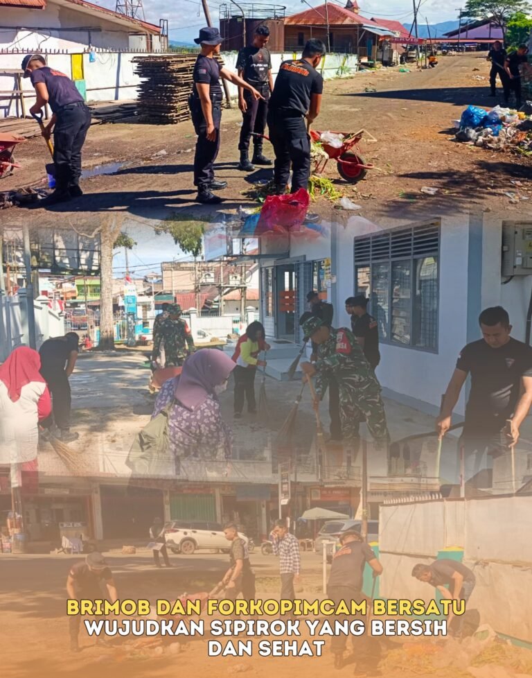 Brimob dan Forkopimcam Bersatu Wujudkan Sipirok yang Bersih dan Sehat