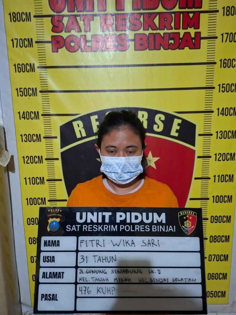 Polres Binjai Amankan Tersangka Wanita Pencurian Emas Rp112 Juta