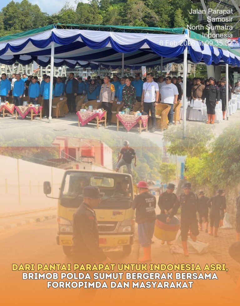 Dari Pantai Parapat untuk Indonesia Asri, Brimob Polda Sumut Bergerak Bersama Forkopimda dan Masyarakat