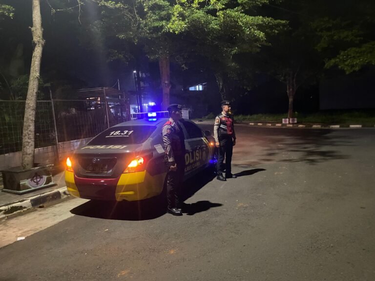 Cegah Balapan Liar, Samapta Polres Ciamis Patroli dan Stasioner di Jalanan Pusat Kota Ciamis
