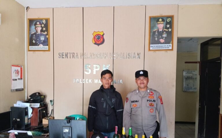 Polsek Wanaraja Gencar Razia Miras, Sejumlah Botol Minuman Keras Diamankan